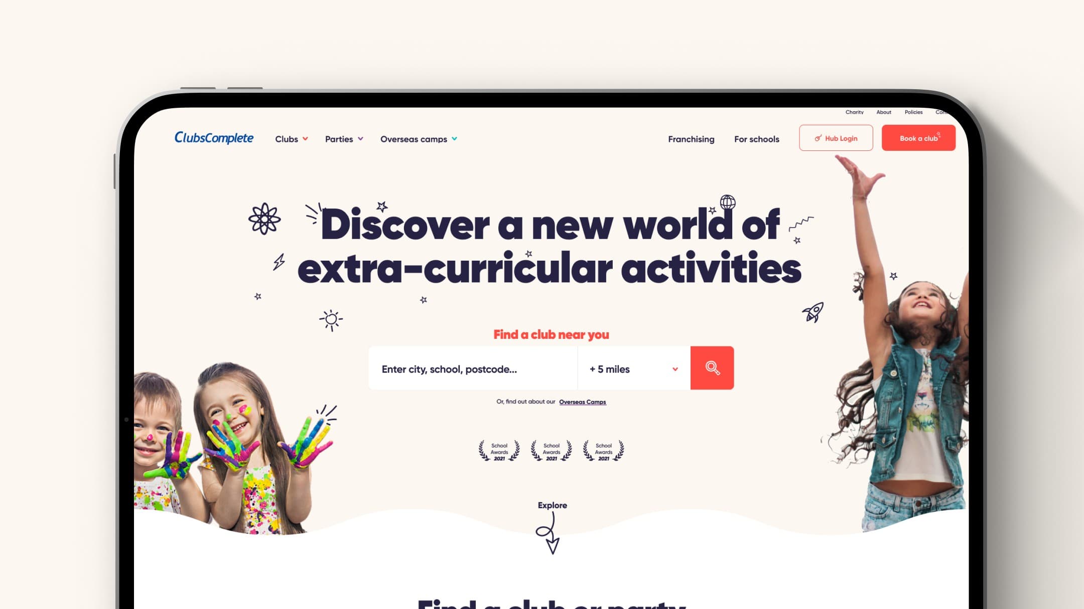 Clubs Complete booking platform on a laptop