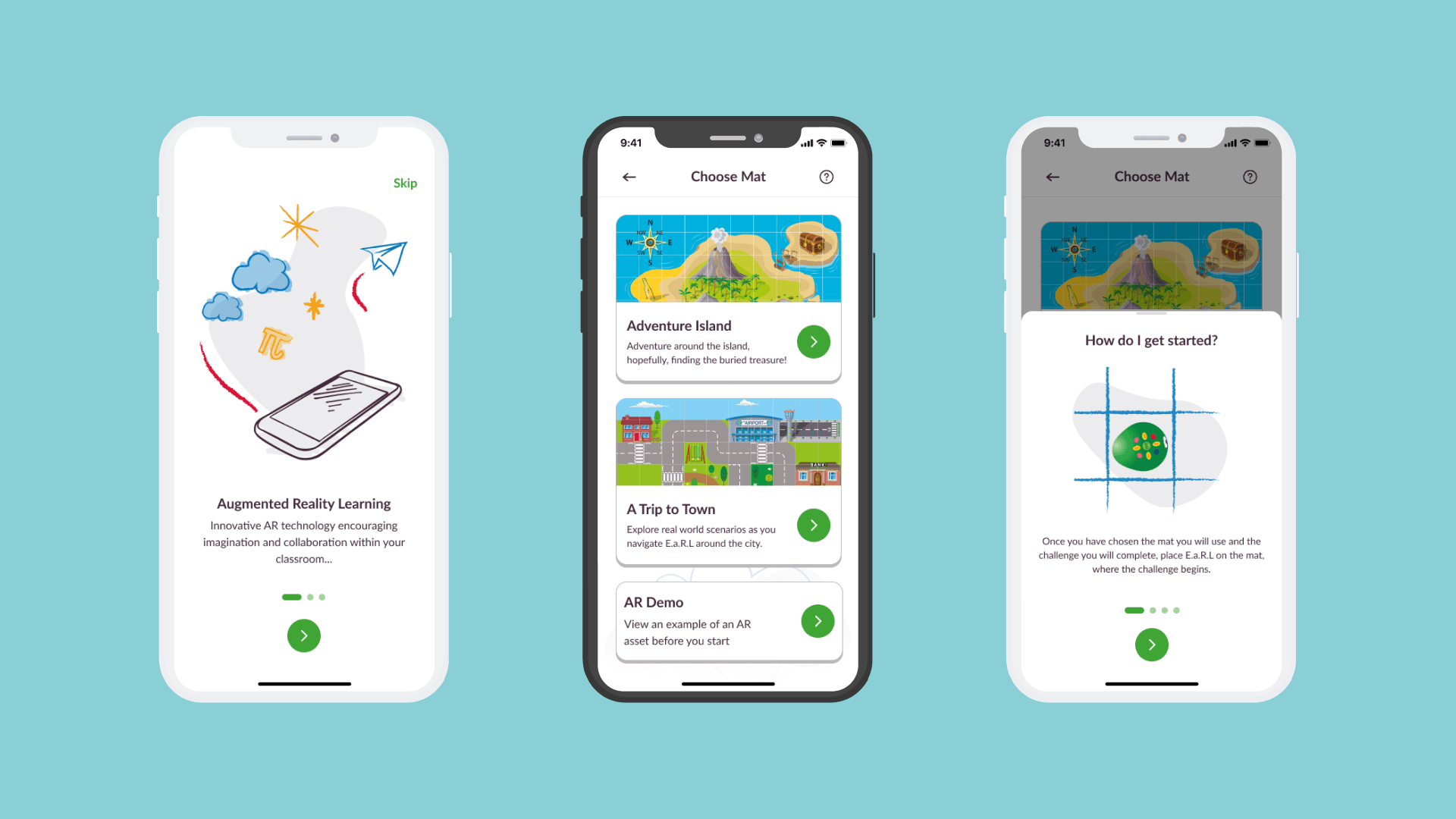Findel EaRL AR Mobile App showcasing augmented reality features