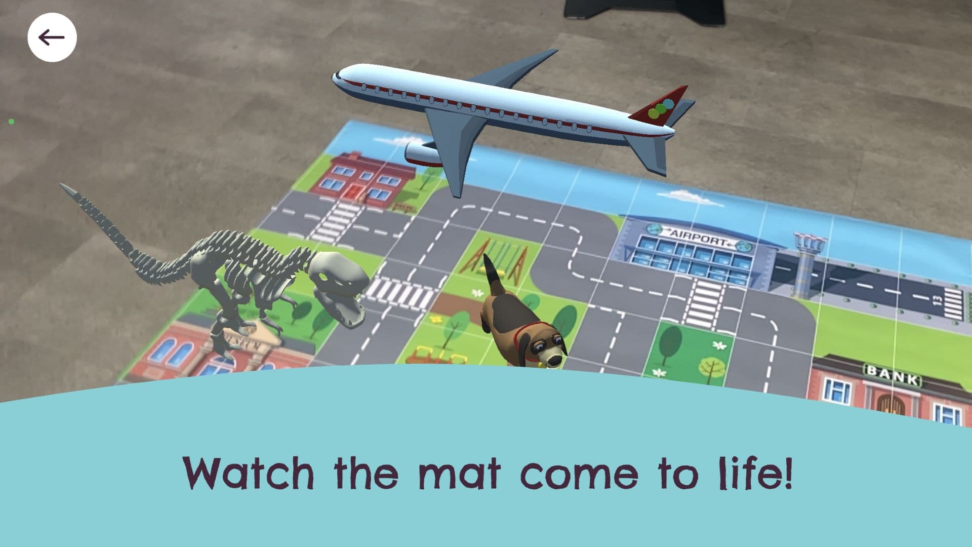 The EaRL app in action showing AR learning content