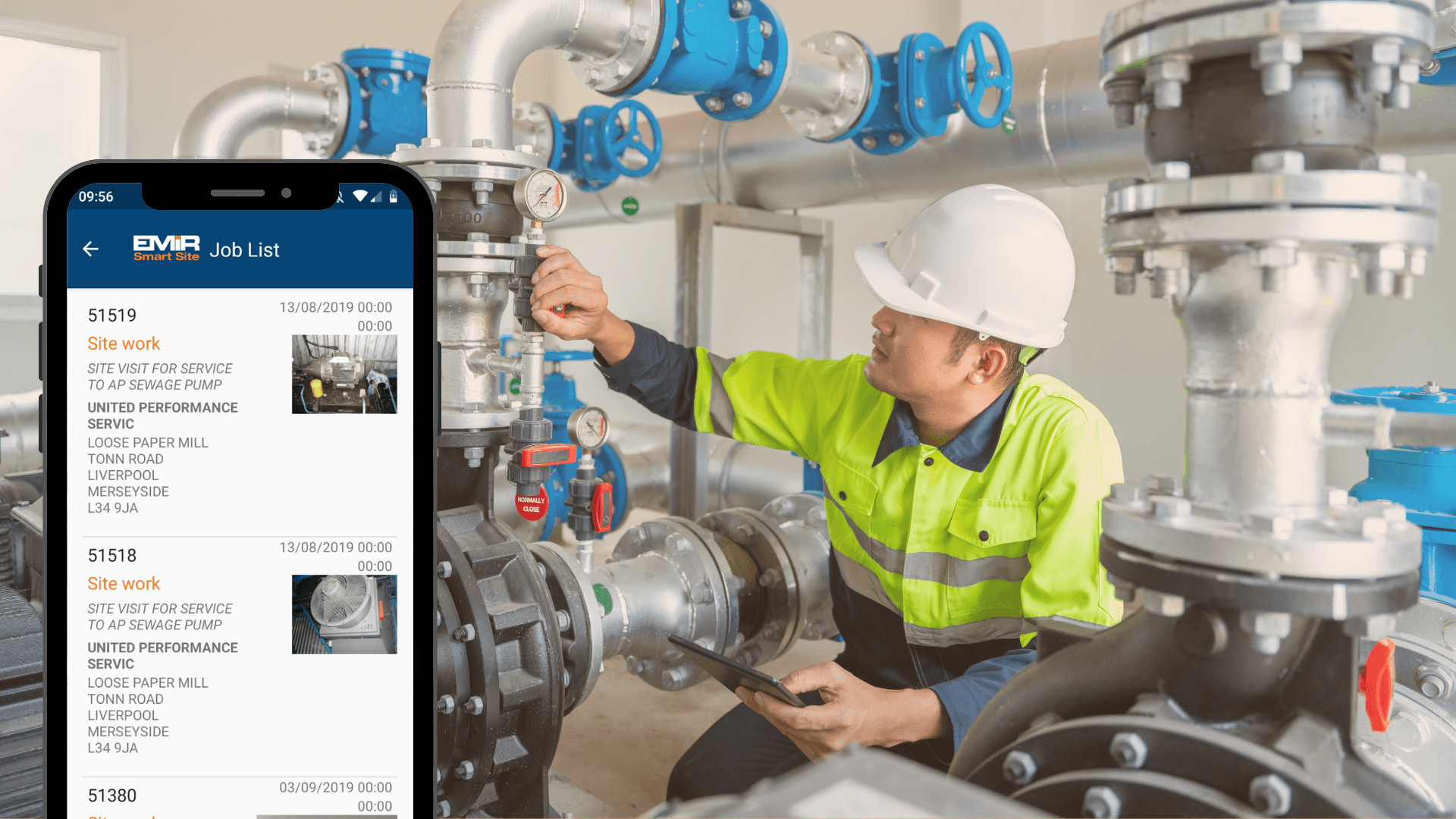 EMiR Smart Site Mobile App with a mechanical engineer inspection