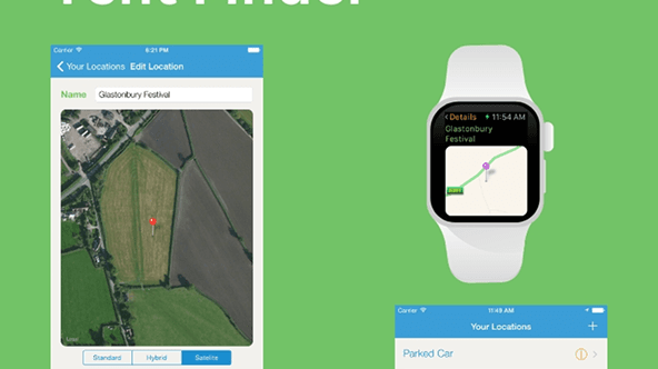 Tent Finder app on iPhone and Apple Watch