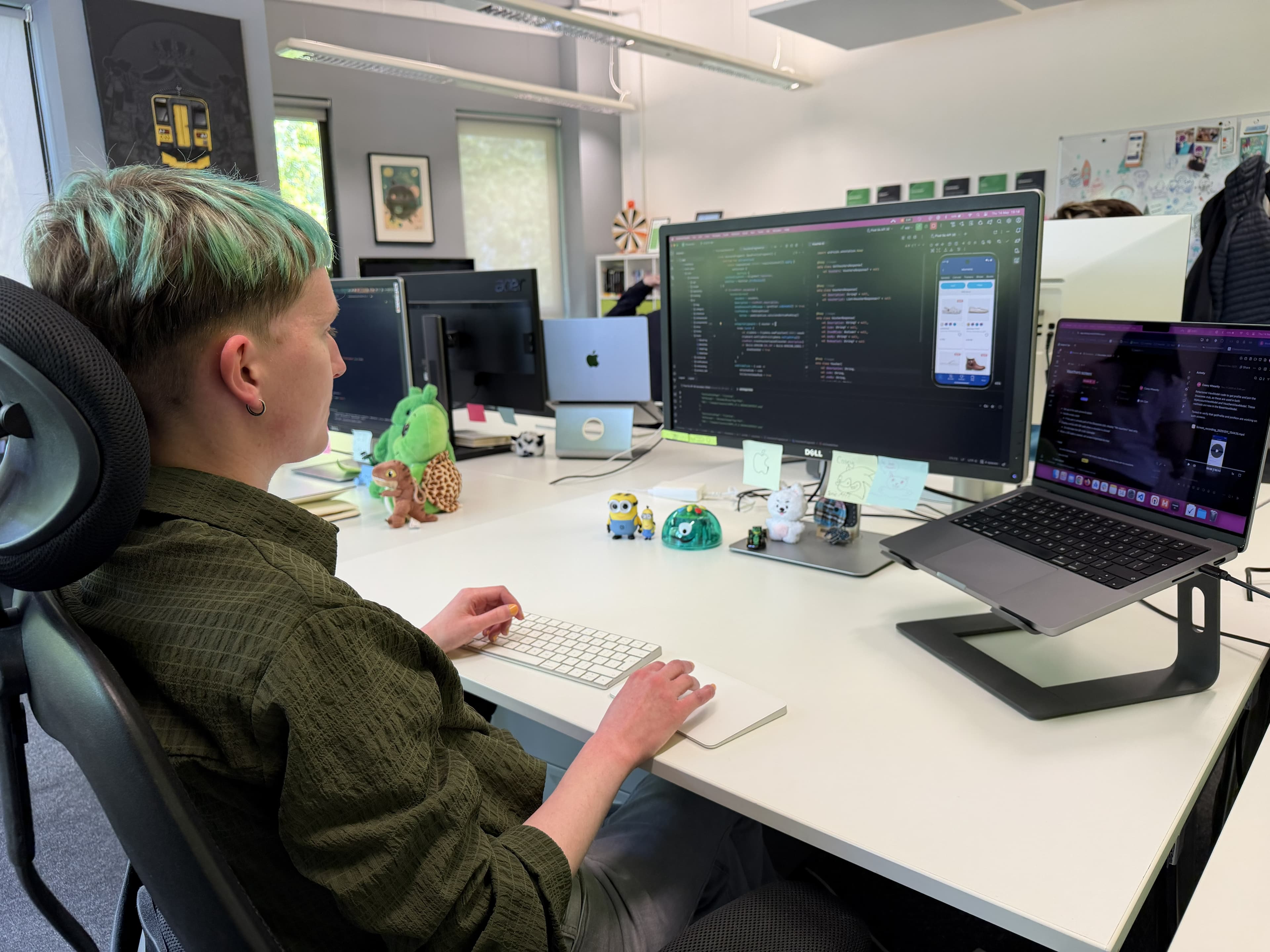Casey working on an Android app development project