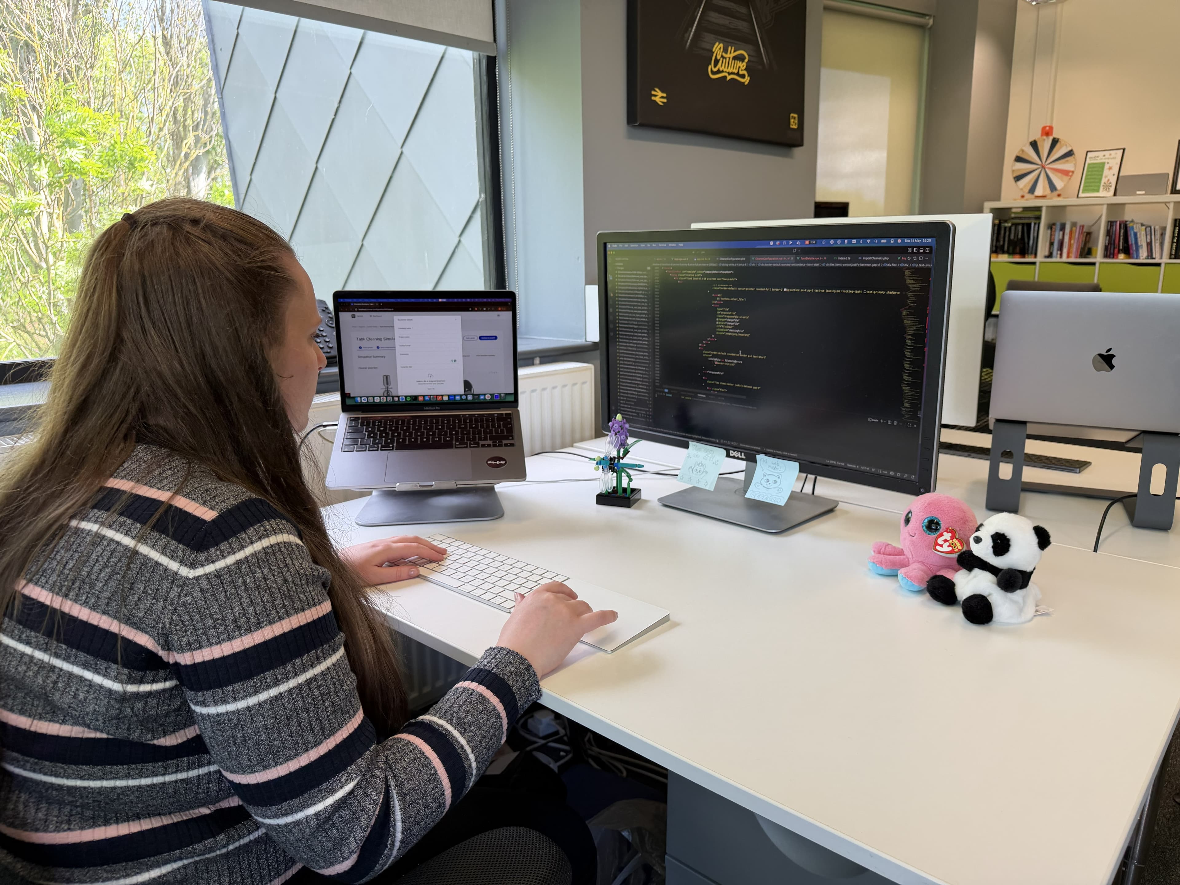Rebecca working on a Laravel web application