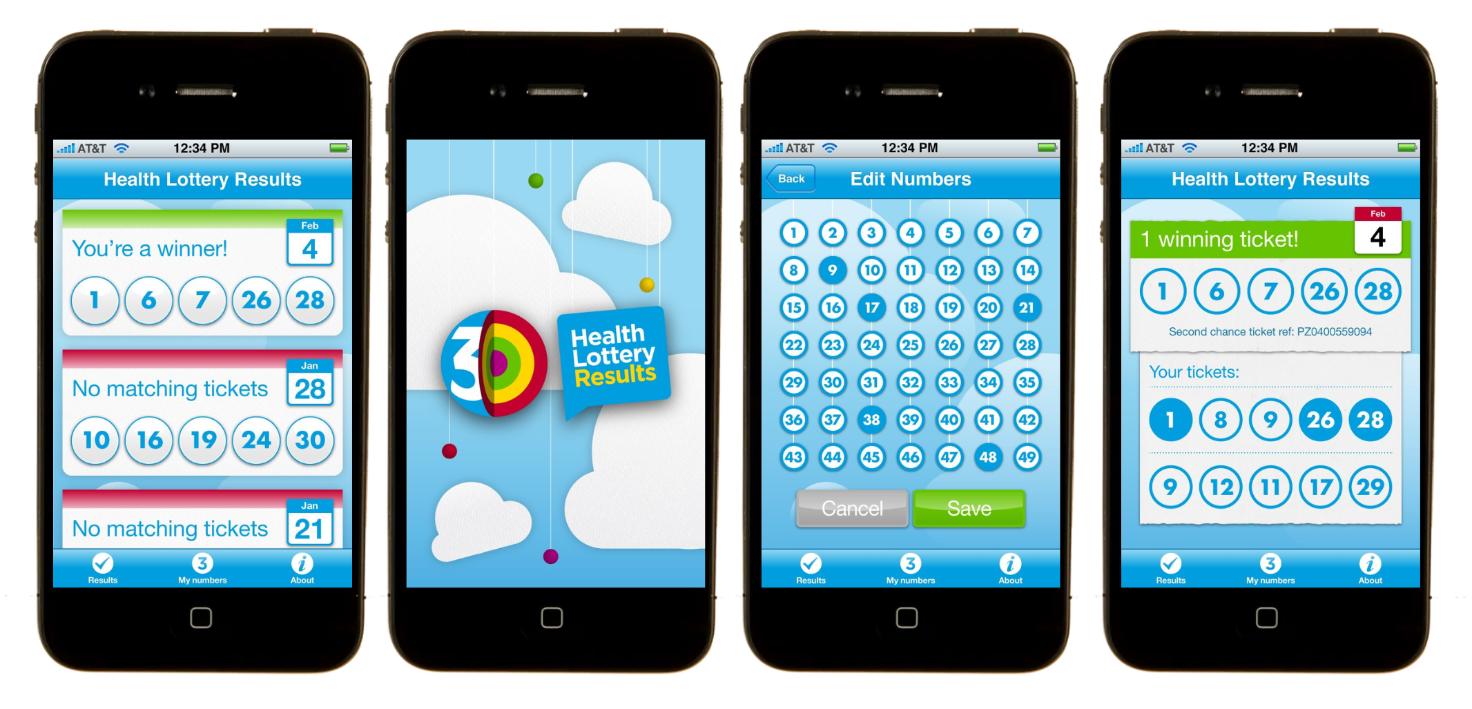 The Health Lottery App | iOS | Android | Swipe & Tap screenshot